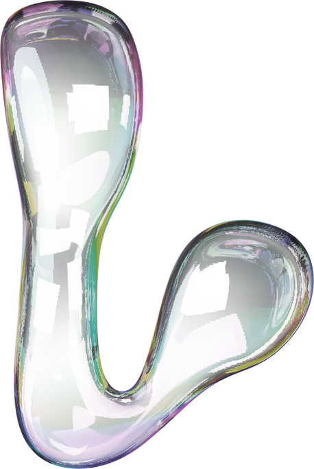 3D Liquid Transparent Modular Letter L