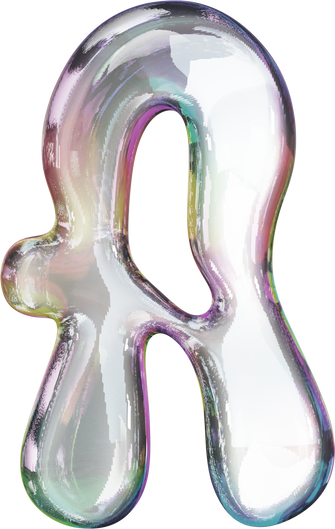 3D Liquid Transparent Modular Letter A