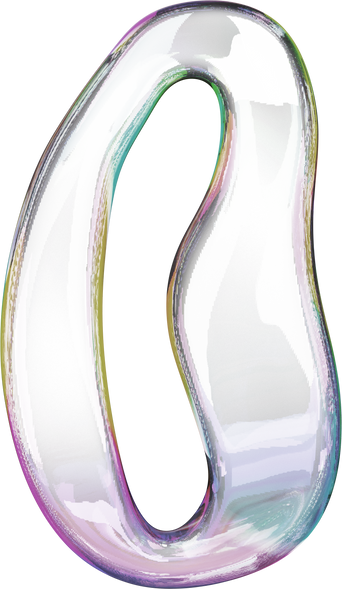 3D Liquid Transparent Modular Letter O
