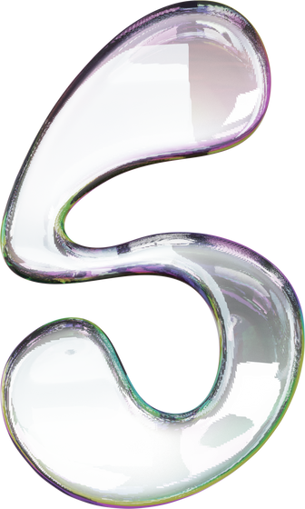 3D Liquid Transparent Modular Letter S